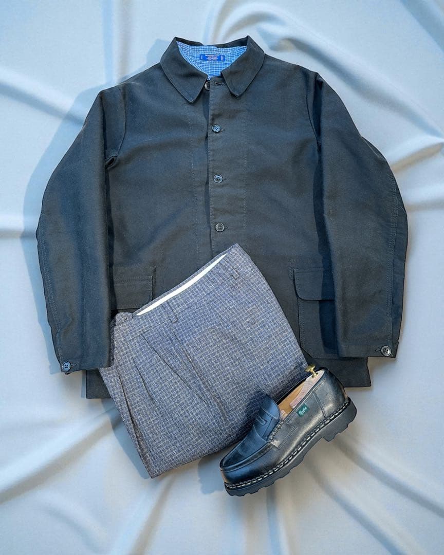 フランス製 ブラック モールスキン ジャケット メンズ L 程 VETRA