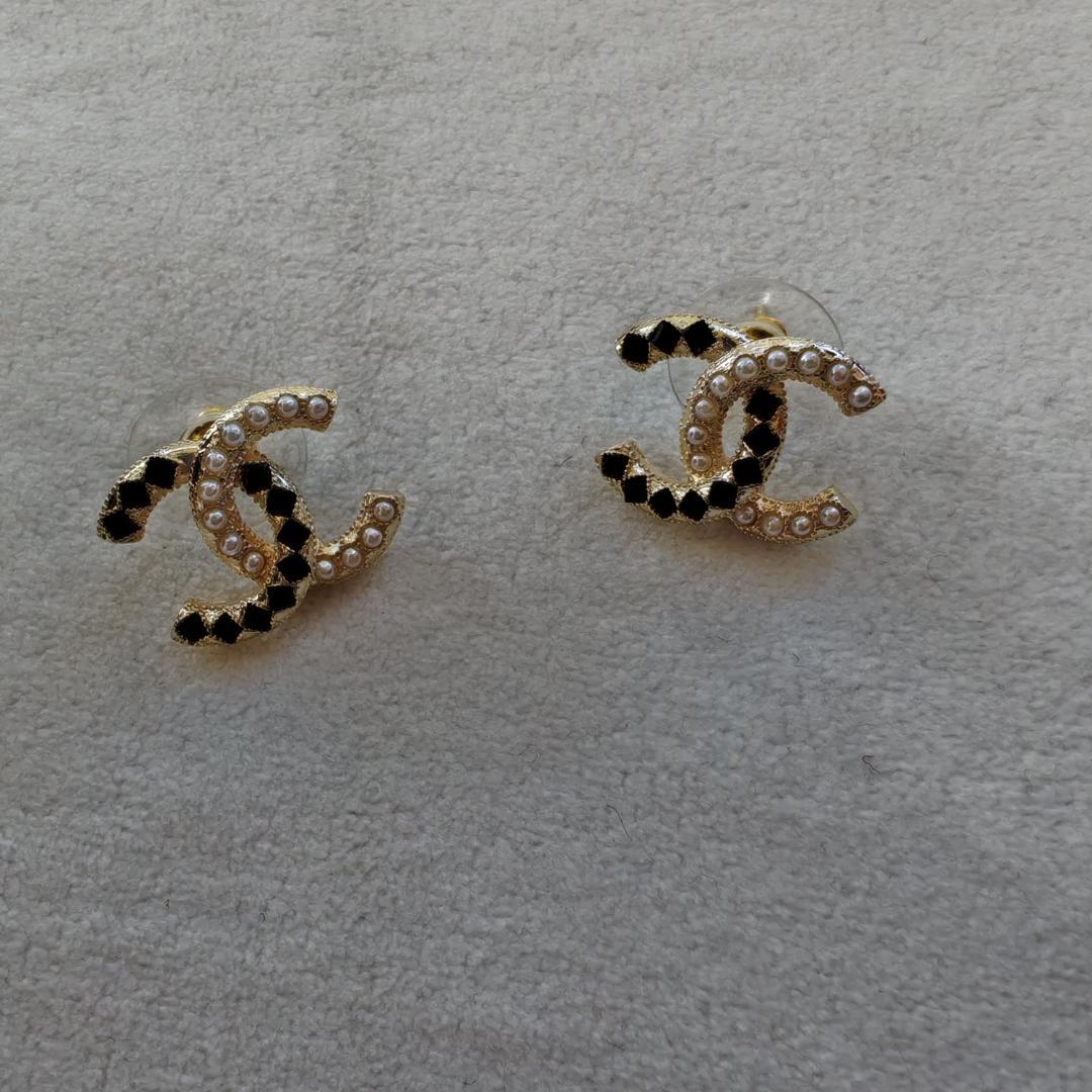 ココマークピアス GP ラインストーン フェイクパール