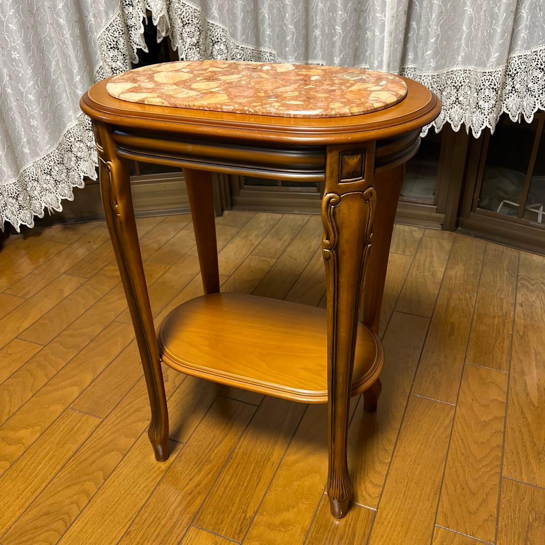 ブラウン木製サイドテーブル