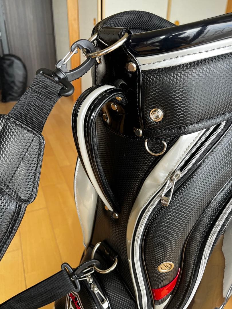 美品adabat アダバット カート型キャディバッグ　ブラック　9型　エナメル