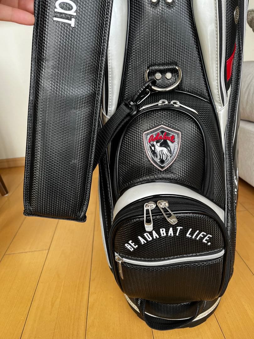 美品adabat アダバット カート型キャディバッグ　ブラック　9型　エナメル