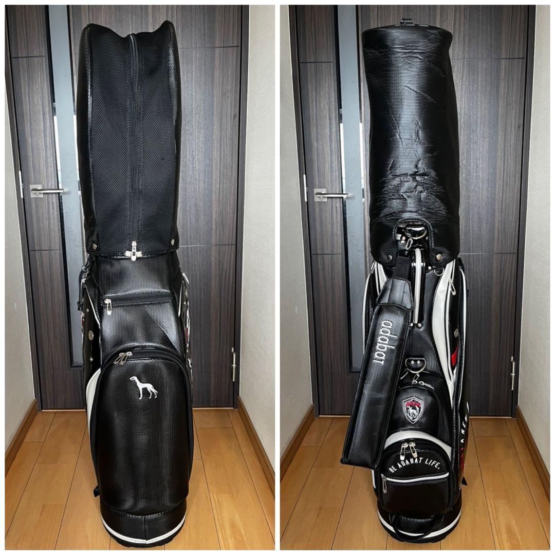 美品adabat アダバット カート型キャディバッグ　ブラック　9型　エナメル