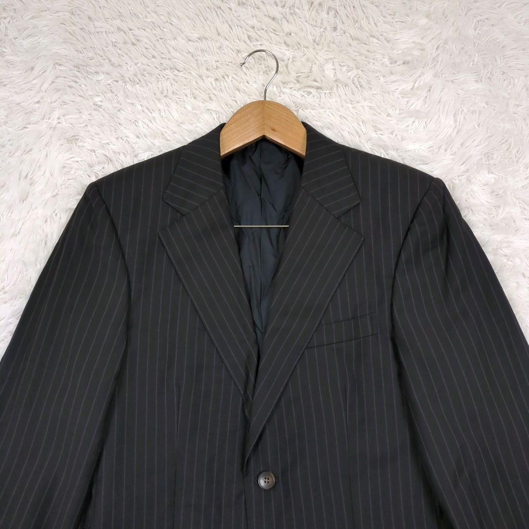 グッチ【サイズ 44】スーツ　セットアップ　チャコールグレー　ストライプ
