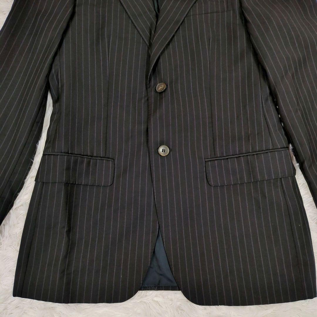 グッチ【サイズ 44】スーツ　セットアップ　チャコールグレー　ストライプ