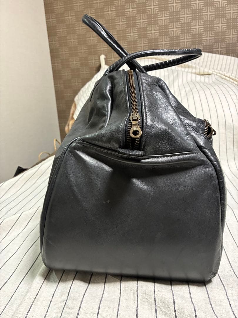 ジャスエムビー　黒レザーボストンバッグ ラージ 特大　ブラック