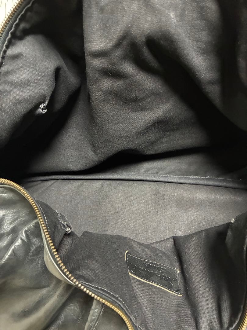 ジャスエムビー　黒レザーボストンバッグ ラージ 特大　ブラック