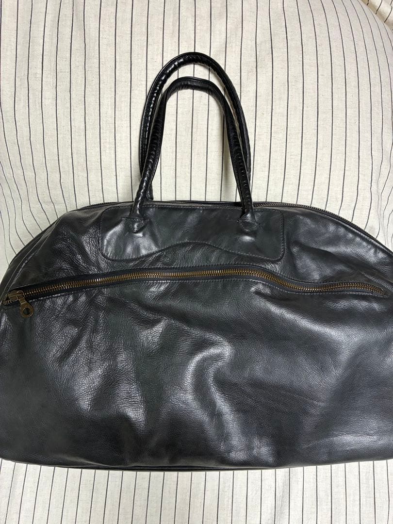 ジャスエムビー　黒レザーボストンバッグ ラージ 特大　ブラック