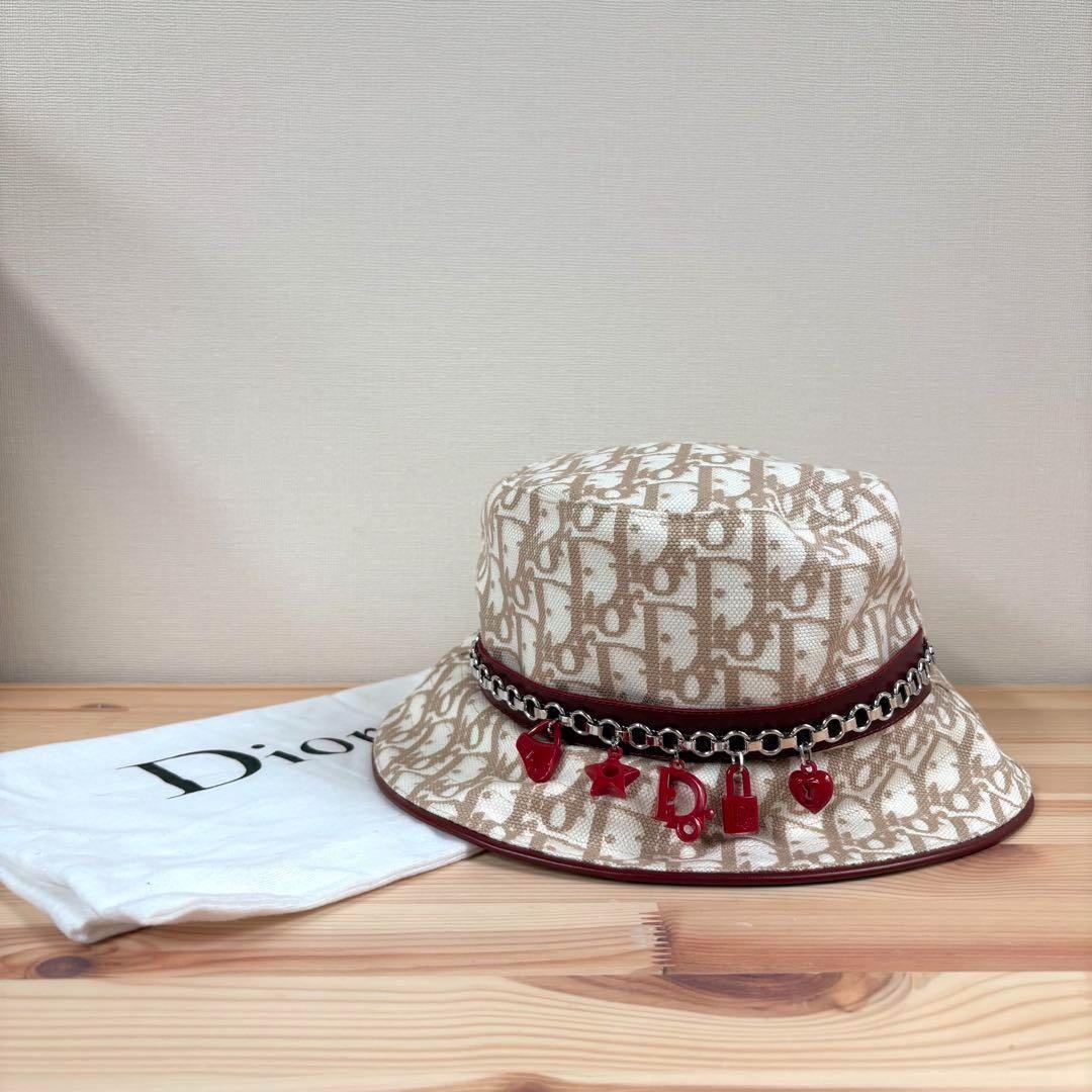 デッドストック　Christian Dior チャーム　チェーン　バケットハット