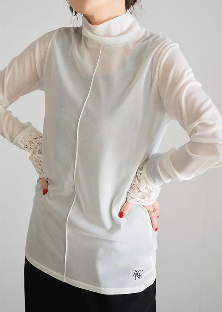 ANIECA ハイネックシアートップス