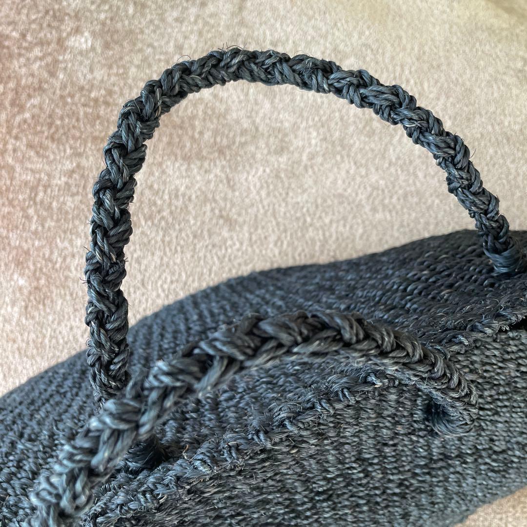 todayful Venus Bag Lブラック 編み込みハンドバッグ