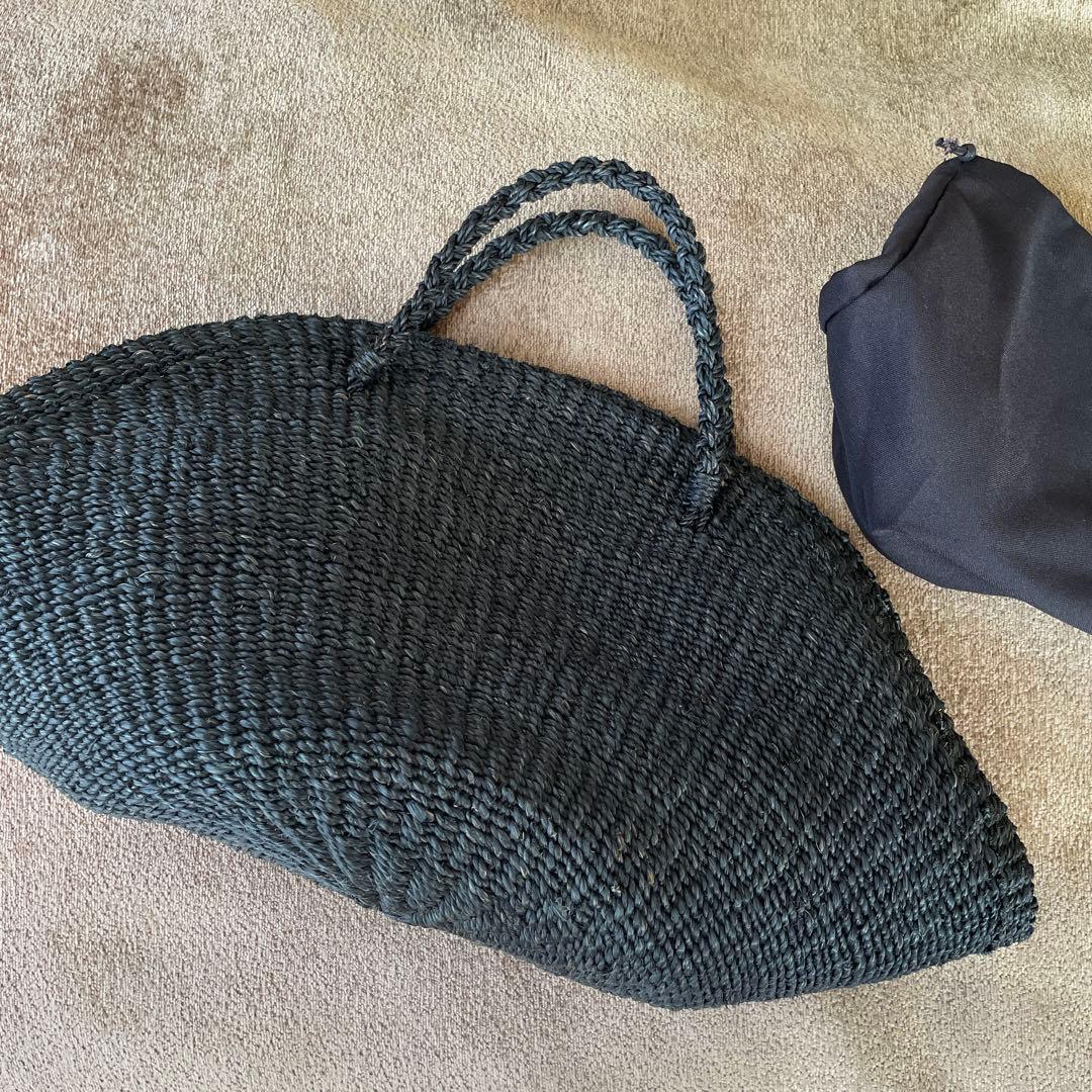 todayful Venus Bag Lブラック 編み込みハンドバッグ