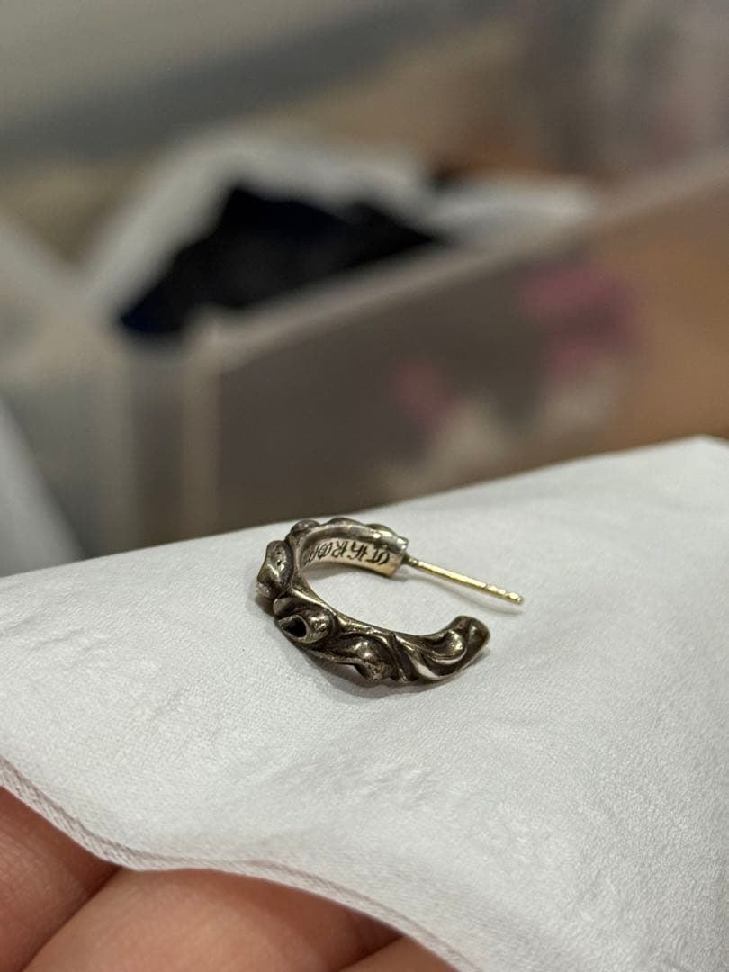 CHROME HEARTS シルバー ツイストピアス(片耳用)