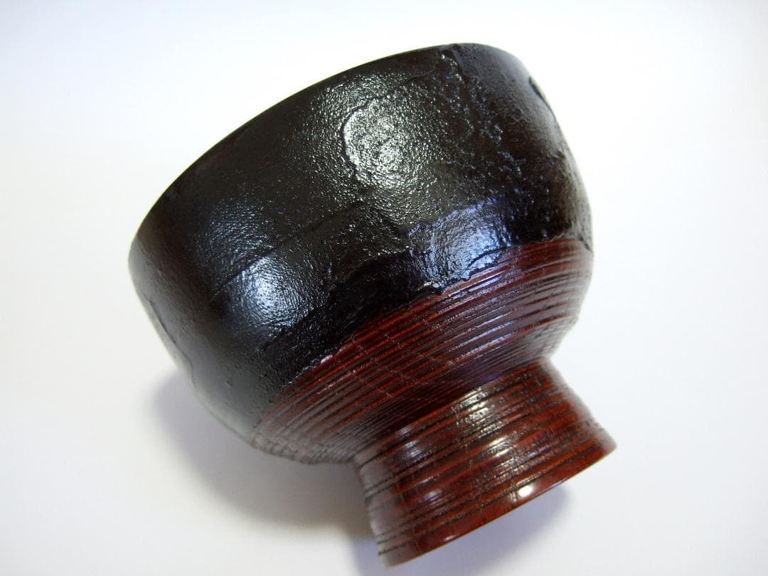 合鹿椀 布着 天然木 削り出し 黒漆 木製漆器 / 輪島塗