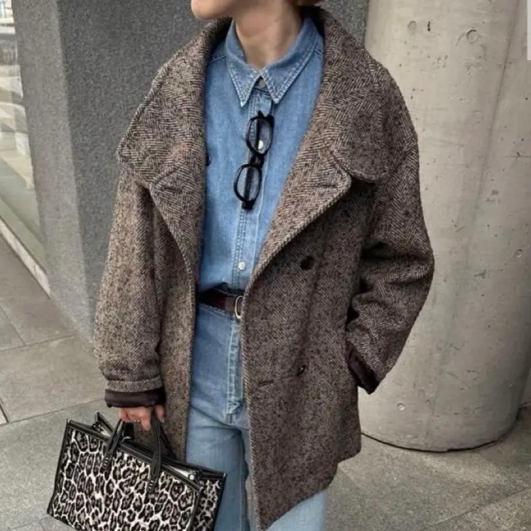 ジャーナルスタンダード　MANTECO TWEEDスタンドショートコート