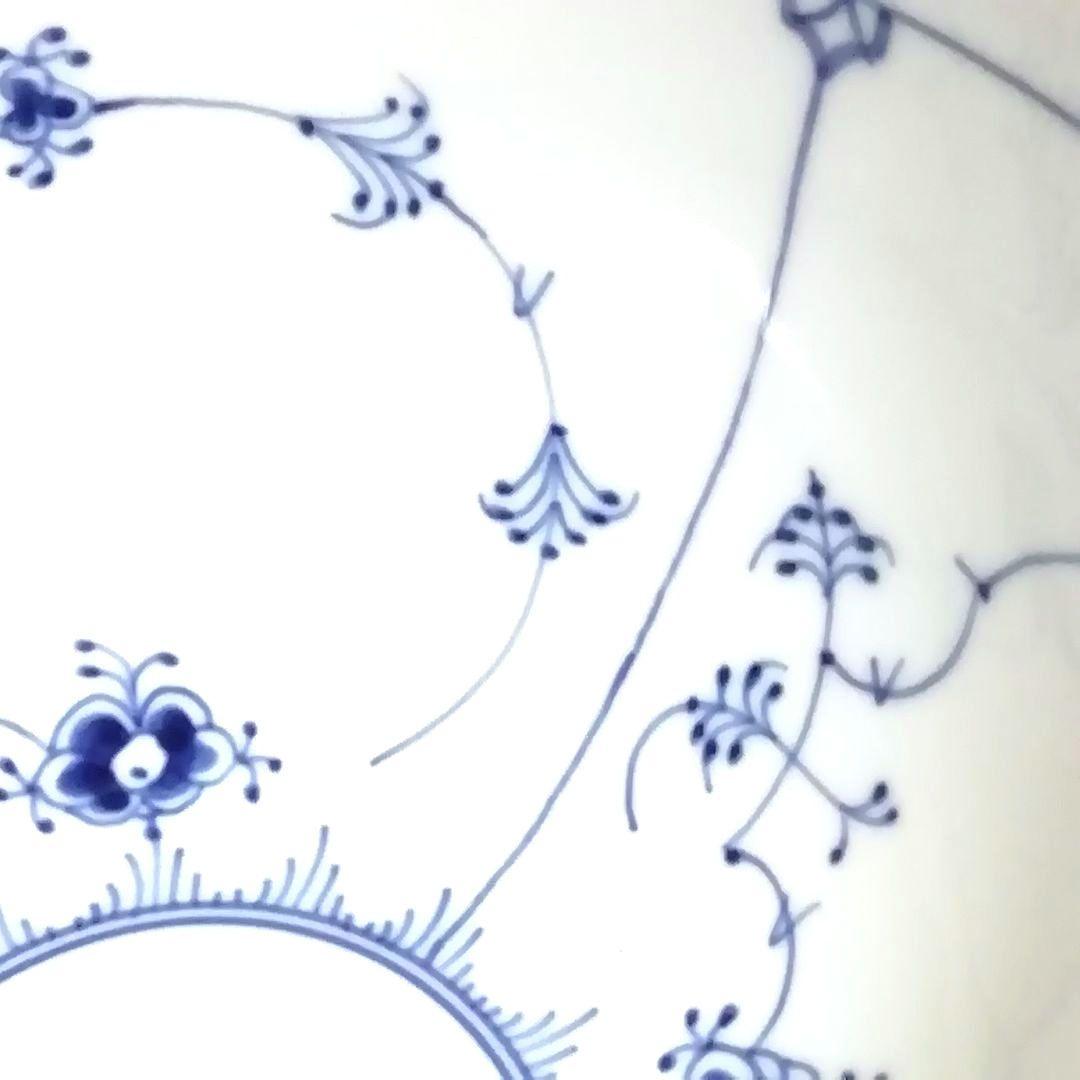 ロイヤルコペンハーゲン ボウル ハーフレース 大きい　ブルーフルーテッド