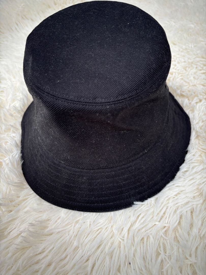 美品✨BURBERRY バーバリー バケットハット 黒 ロゴ バケハ M