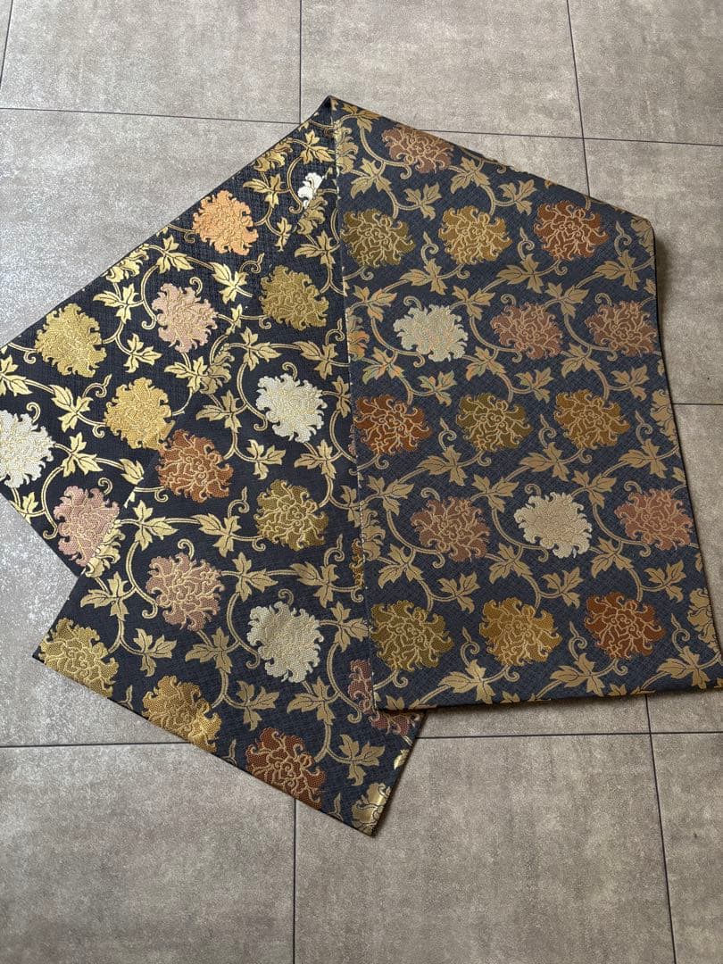 箔屋清兵衛　草木染　牡丹唐草　袋帯　正絹