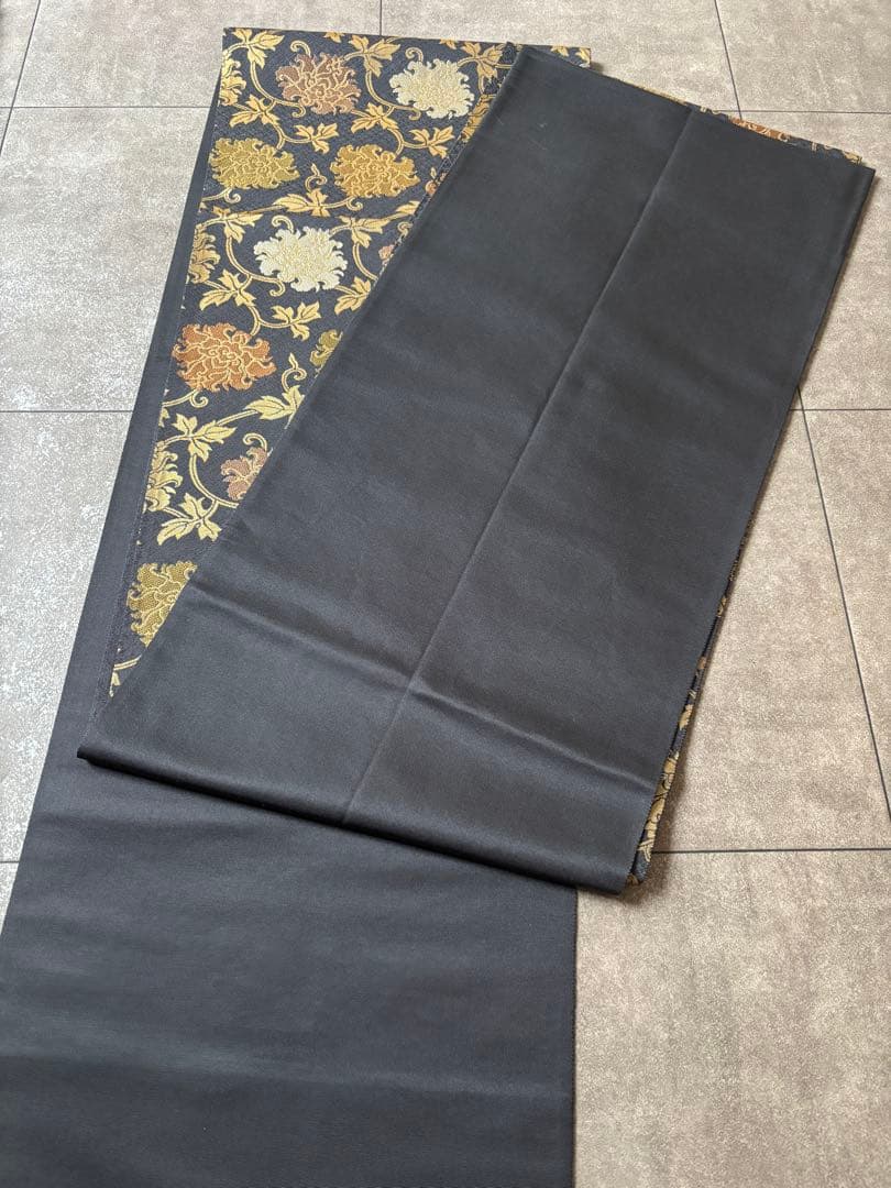 箔屋清兵衛　草木染　牡丹唐草　袋帯　正絹