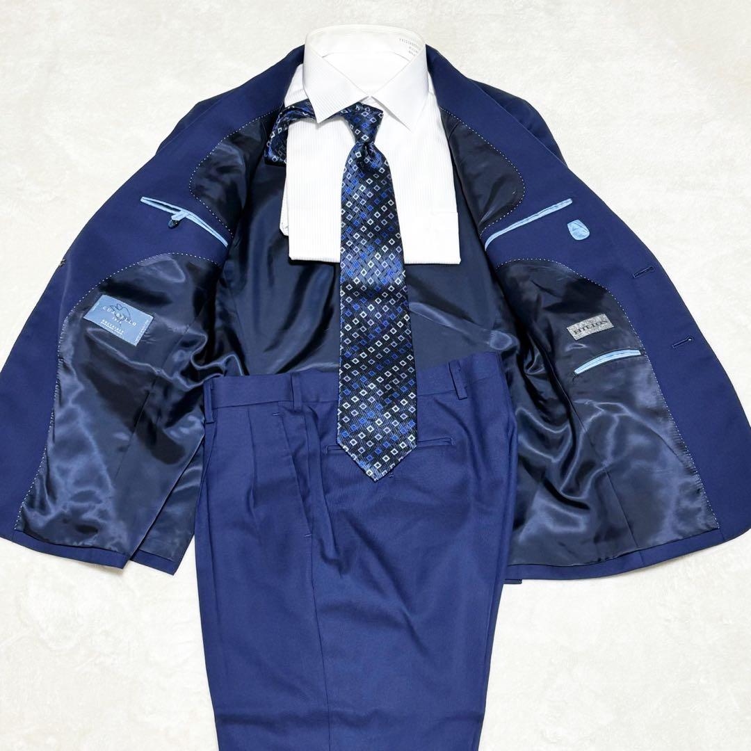 HILTON × グアベロ セットアップスーツ A5 M相当 紺色 総裏 2B