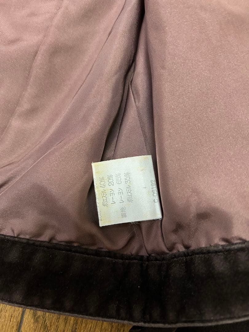 80s helmut lang ベルベット ジャケット ダークブラウン