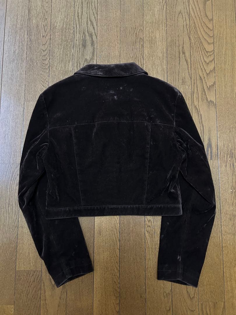 80s helmut lang ベルベット ジャケット ダークブラウン