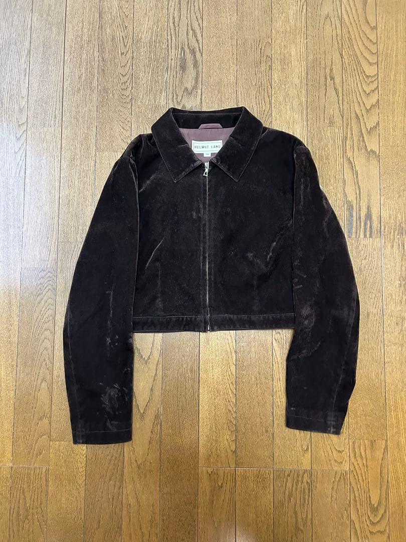 80s helmut lang ベルベット ジャケット ダークブラウン