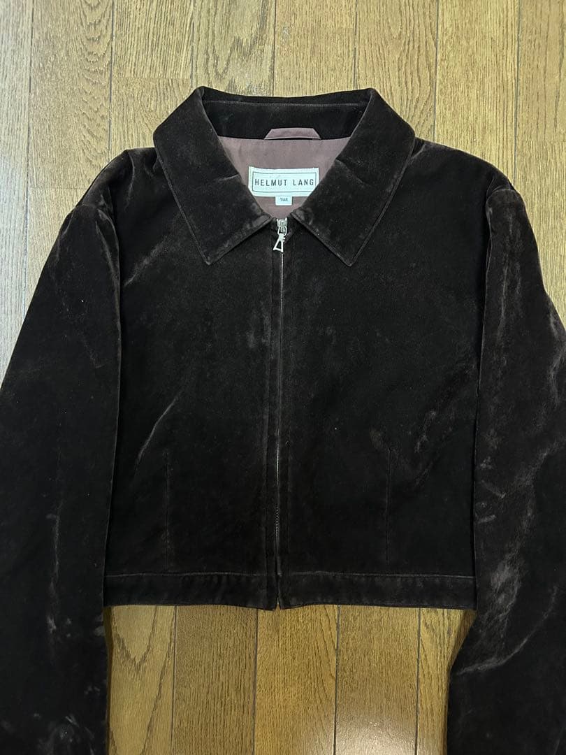 80s helmut lang ベルベット ジャケット ダークブラウン
