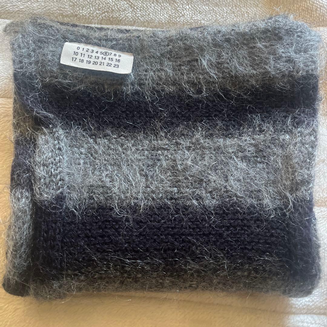 Maison Margiela mm6 モヘアボーダーマフラー　MARGIELA