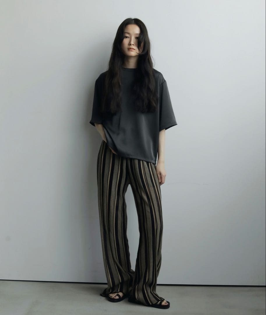 【anuke】完売アイテム＿ストライプニットパンツ 38サイズ