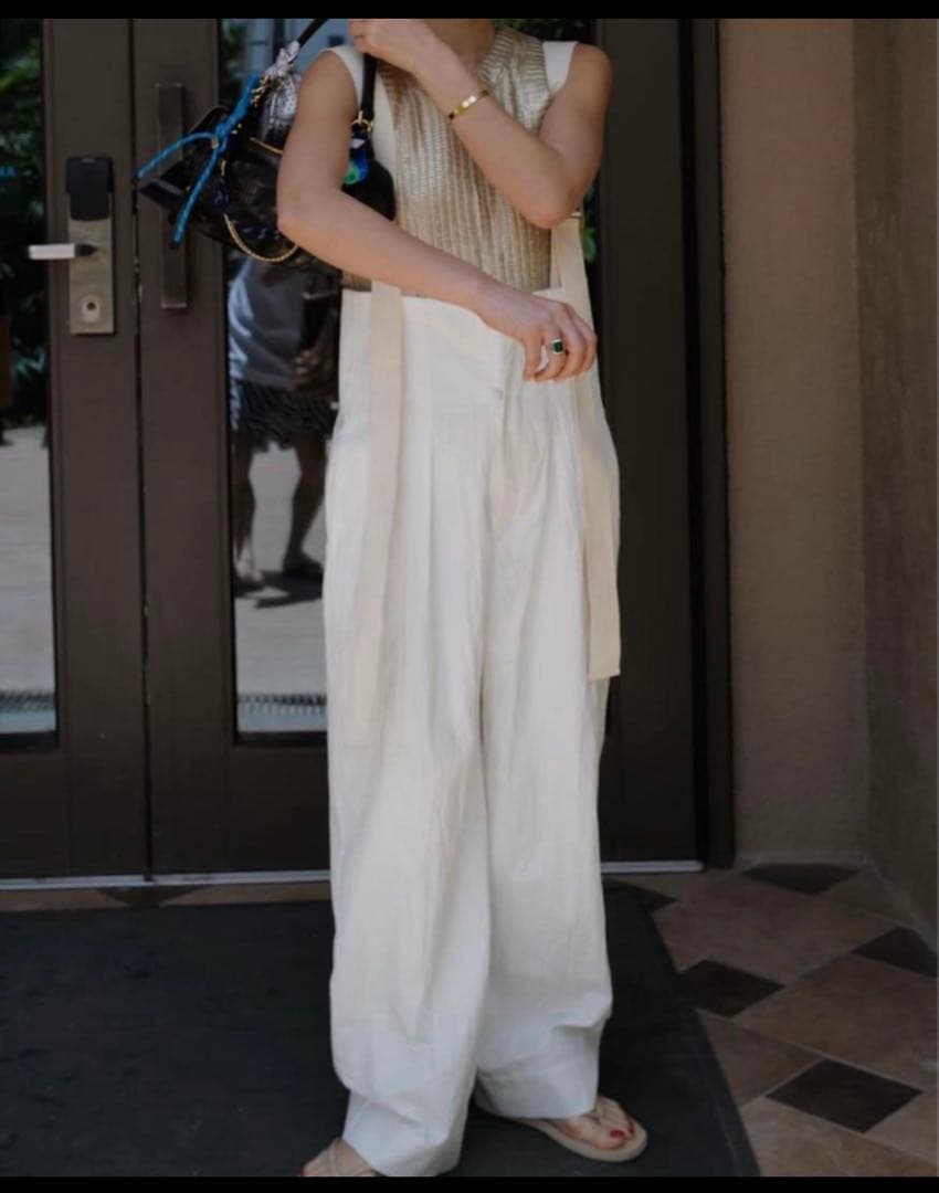 machatt 2way サロペット　ホワイト　マチャット　パンツ