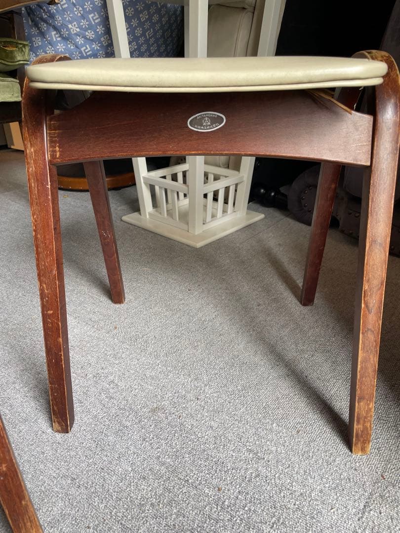 秋田木工　スタッキングスツール 剣持勇　ヴィンテージ　アンティーク　白　2脚