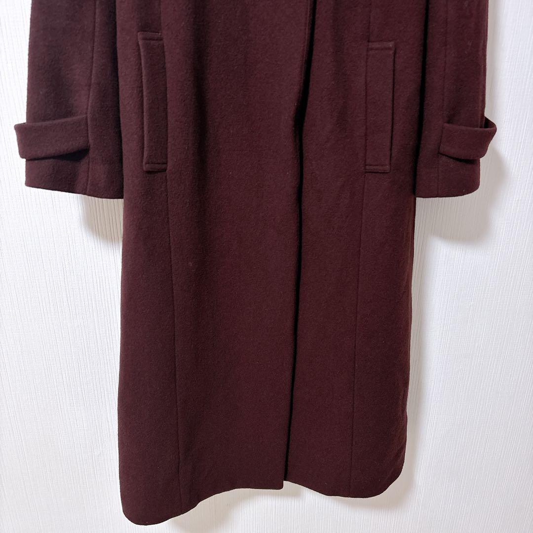 Noela ノエラ　ショールカラーロングコート　ボルドー　バーガンディー