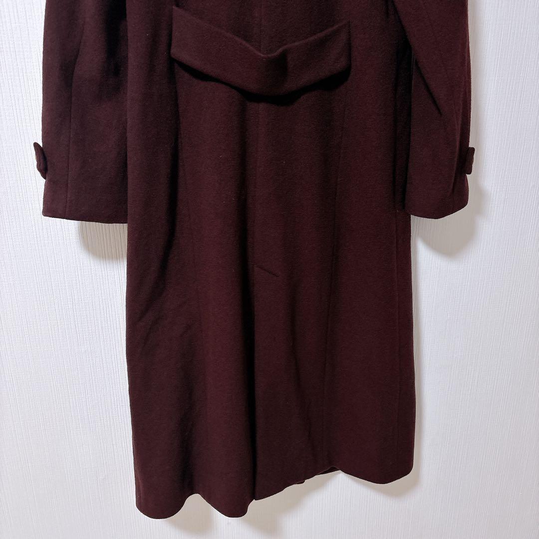 Noela ノエラ　ショールカラーロングコート　ボルドー　バーガンディー