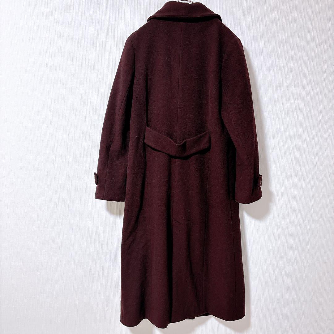 Noela ノエラ　ショールカラーロングコート　ボルドー　バーガンディー