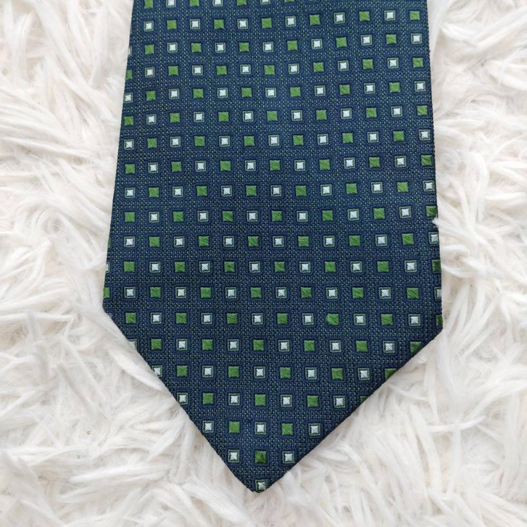 クリスチャンディオール 高級シルクネクタイ 総柄 モスグリーン