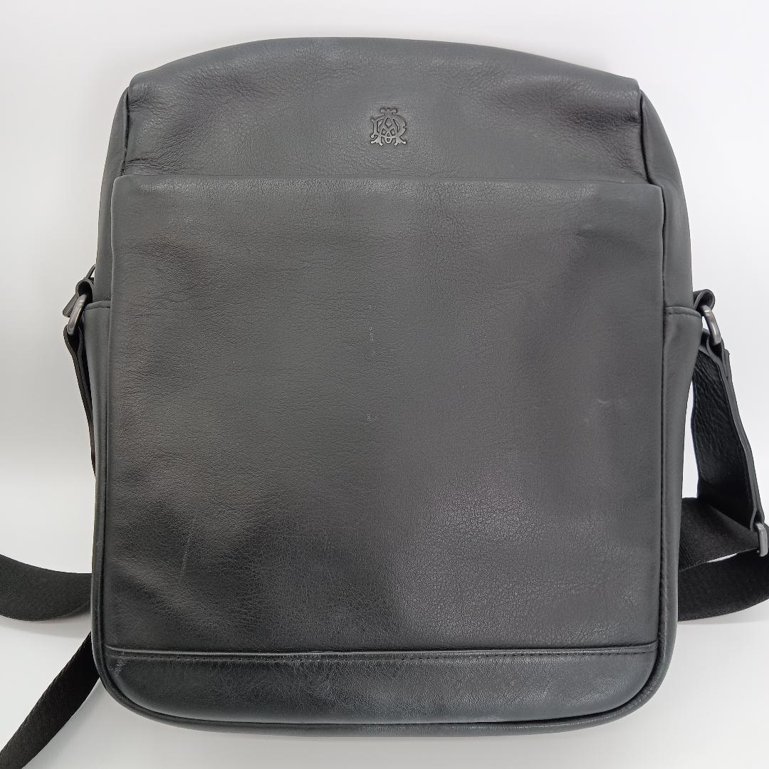 dunhill レザー ショルダーバッグ 縦長 ブラック 黒