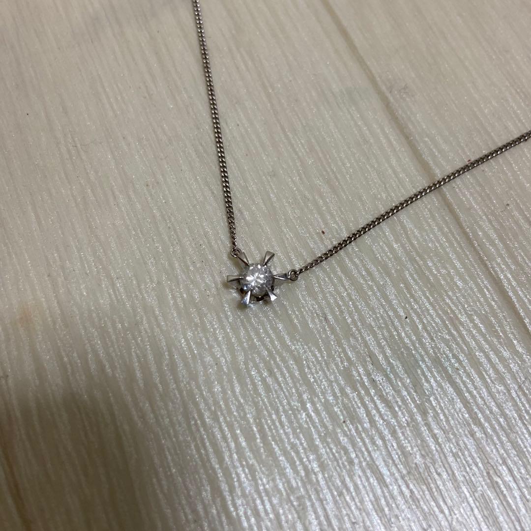 一粒 プラチナダイヤモンドネックレス 0.34ct pt850