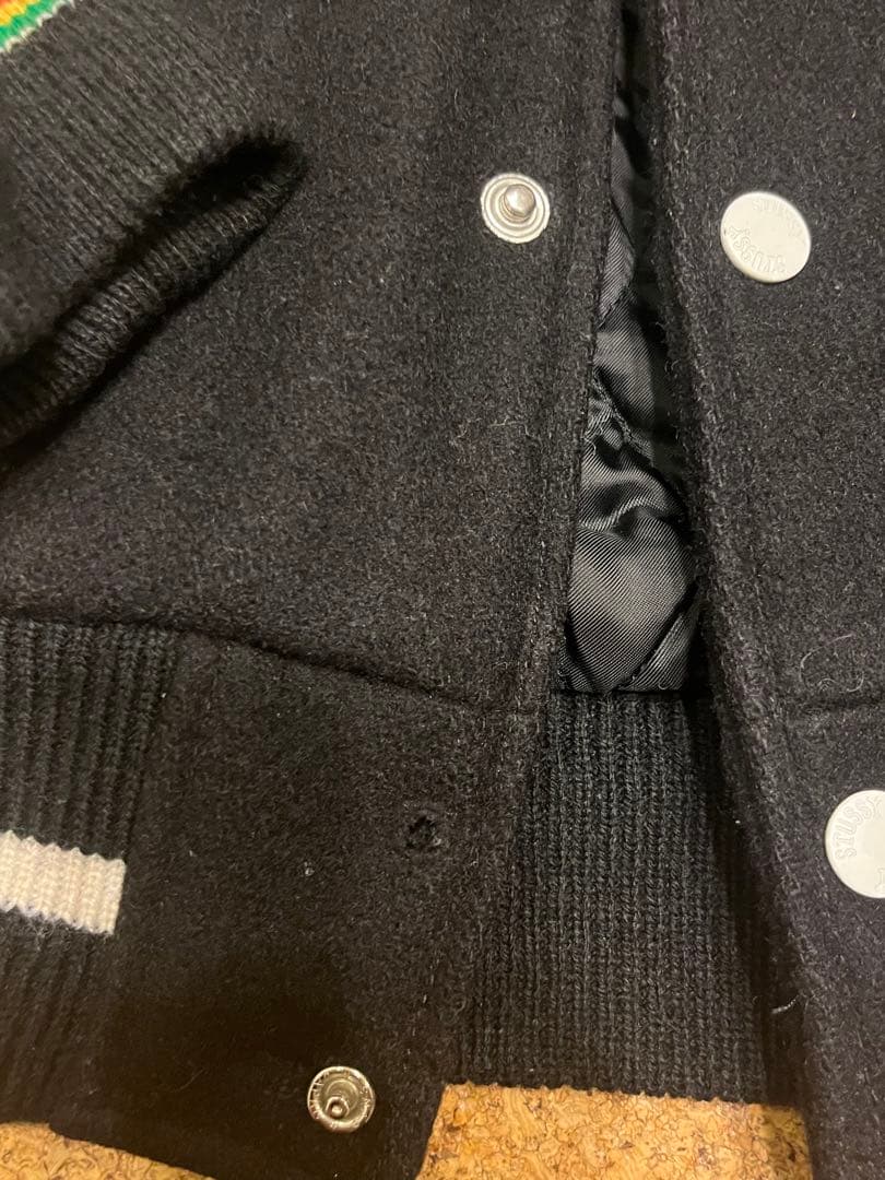 old stussy 2008 I.S.T VARSITY JACKET 黒