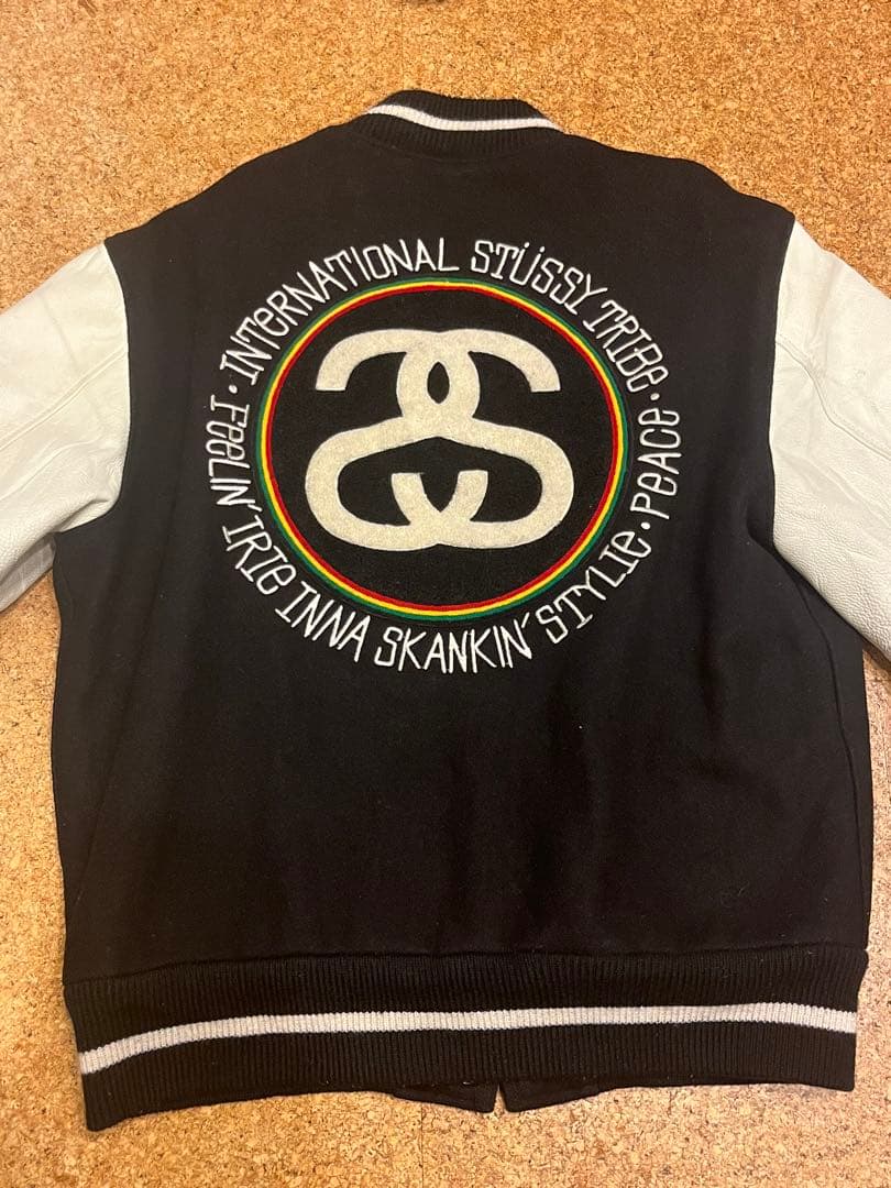 old stussy 2008 I.S.T VARSITY JACKET 黒