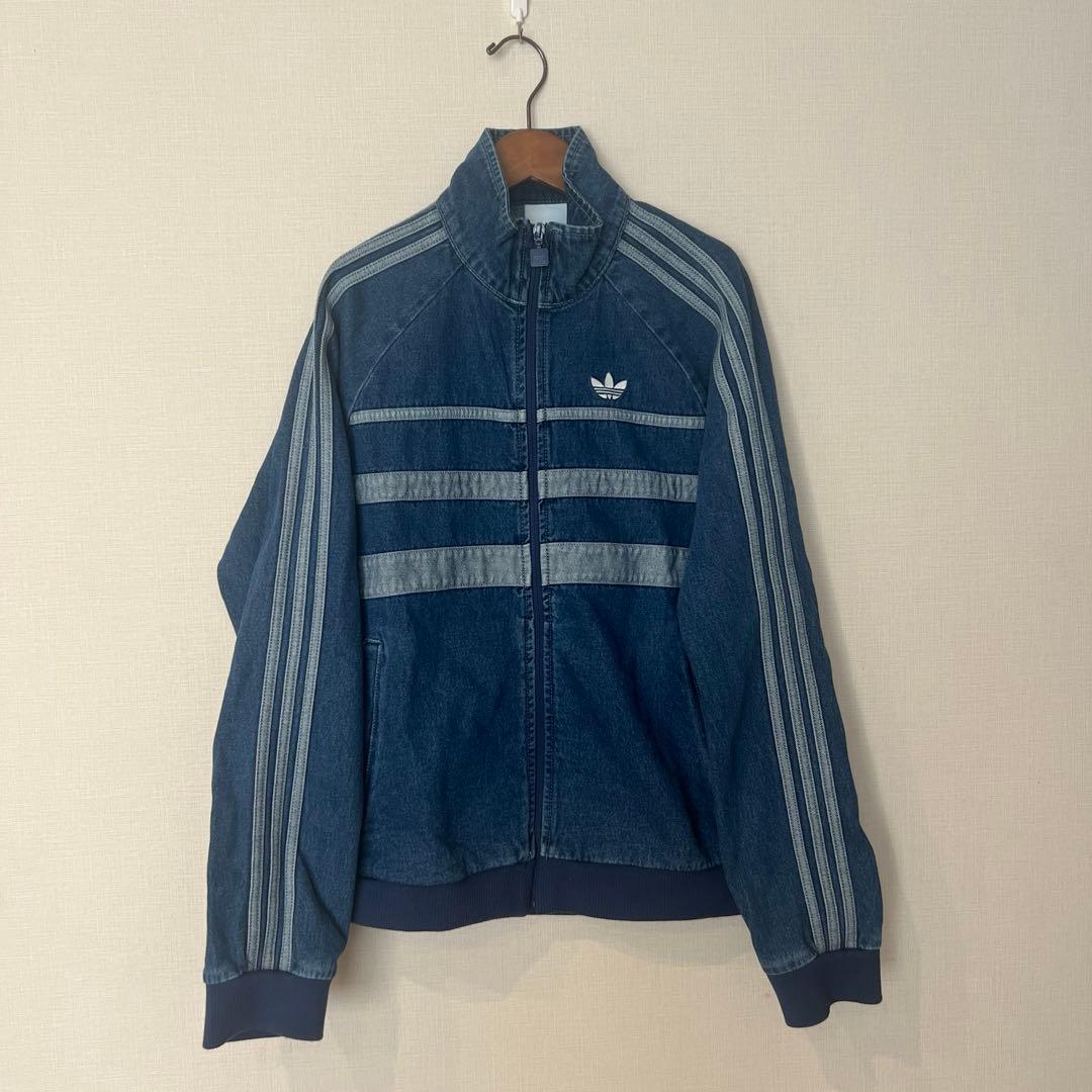 新品アディダス　ブルーデニム　ジャージ　トラックトップ　ジャケット　ジャンバー