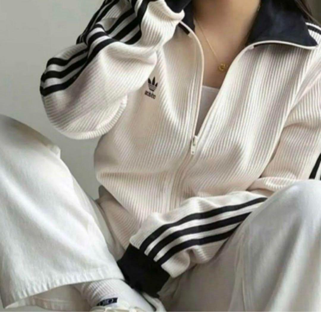 アディダス adidas ワッフル　トラックジャケット Lサイズ　ホワイト　本物