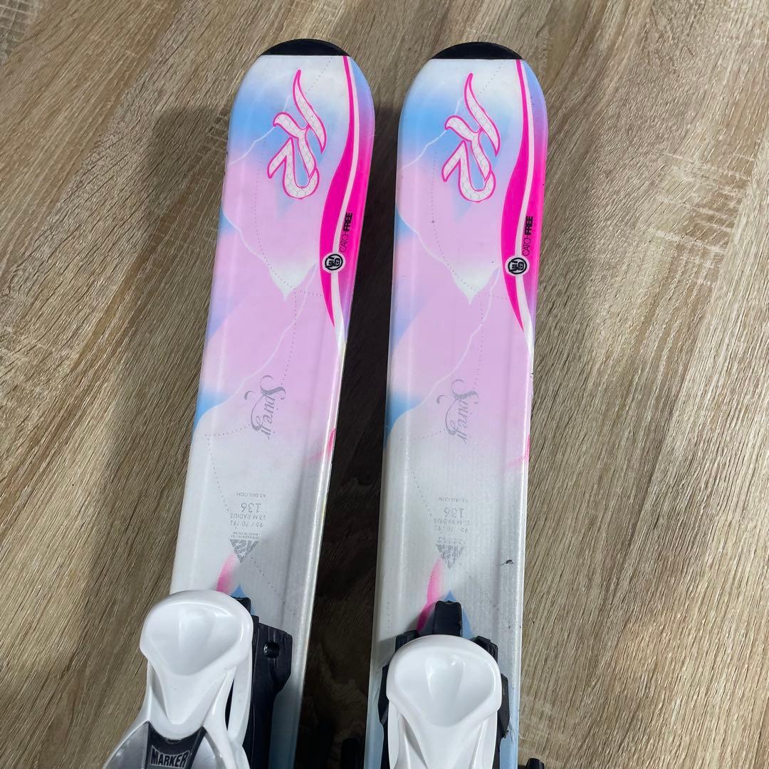 K2 136cm BIGHORN23/23.5cmストック付きスキーセット