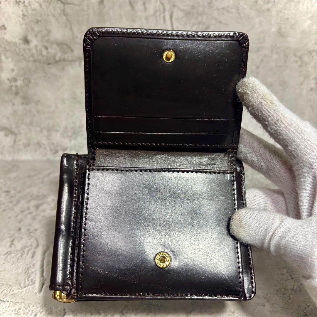 【美品！】GLEN グレンロイヤル マネークリップ ダークブラウン焦茶