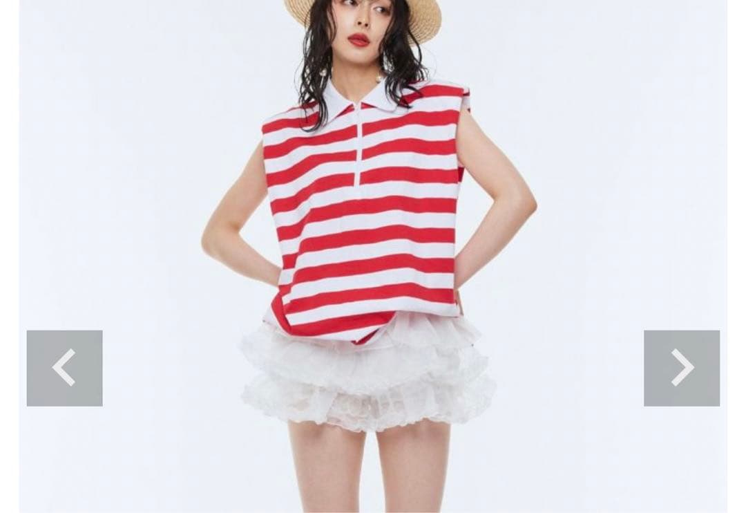 Narcissus ナルシス ボーダージップノースリ