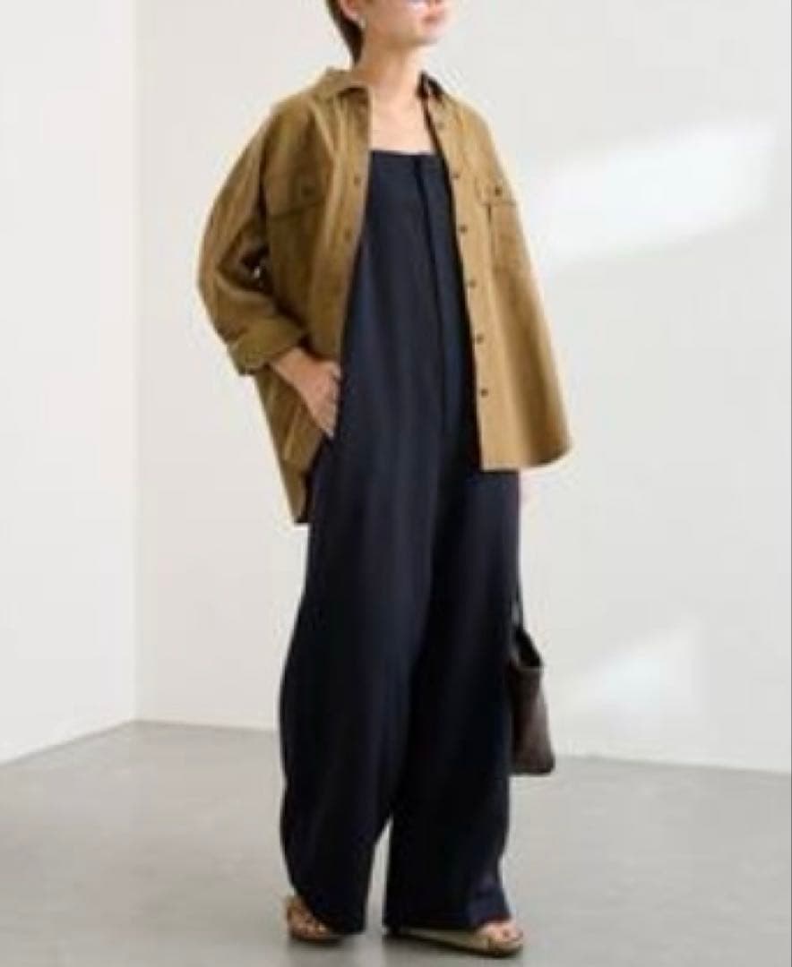 (新品・未使用)FRAMeWORK〈ネイビー〉ベアトップオールインワン　38