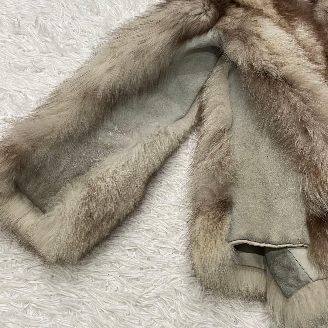EMBA ブルーフォックス　ファーコート 毛皮　高品質　日本製　ベージュ 11号