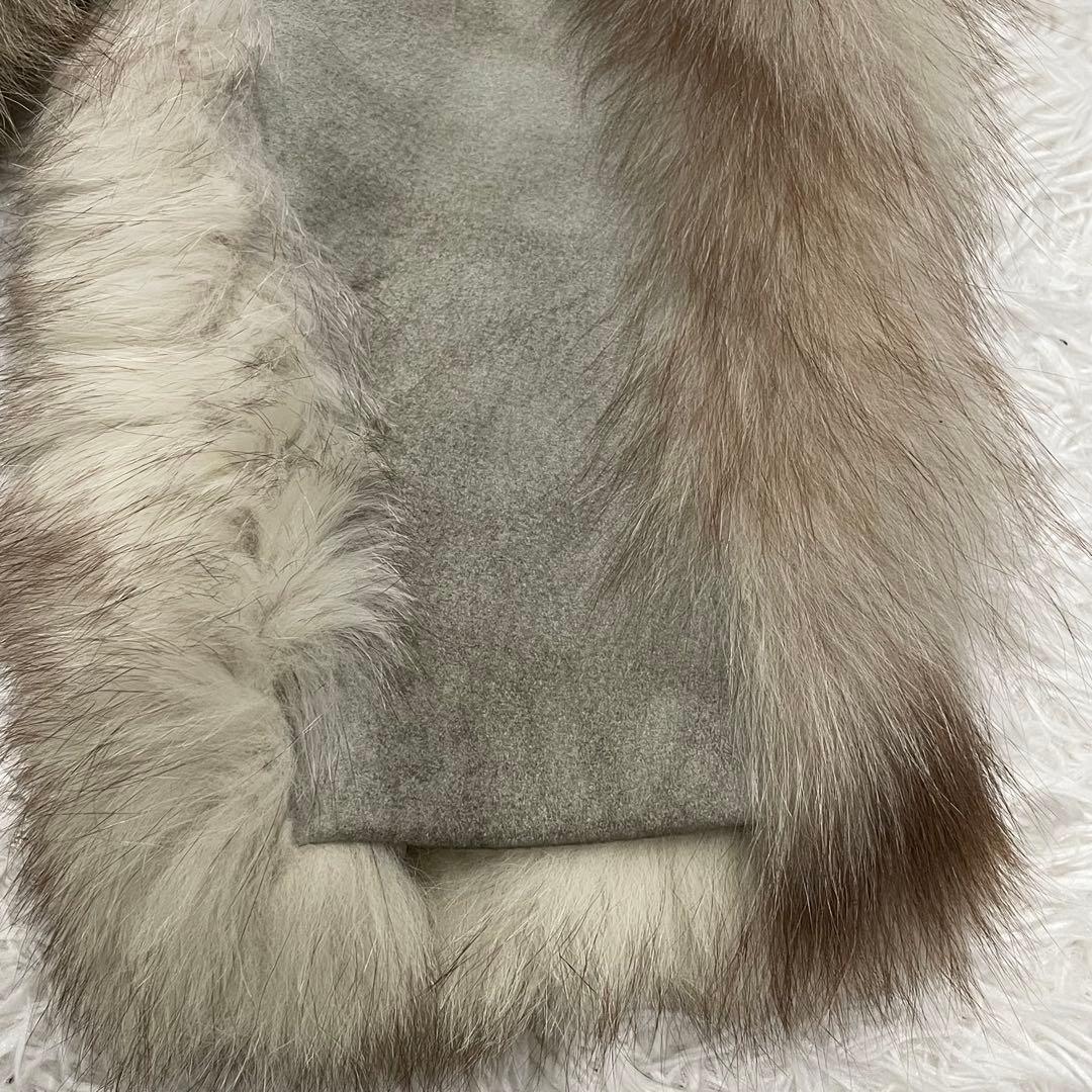 EMBA ブルーフォックス　ファーコート 毛皮　高品質　日本製　ベージュ 11号