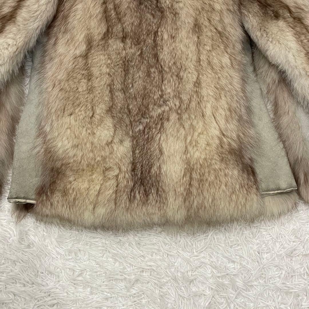 EMBA ブルーフォックス　ファーコート 毛皮　高品質　日本製　ベージュ 11号