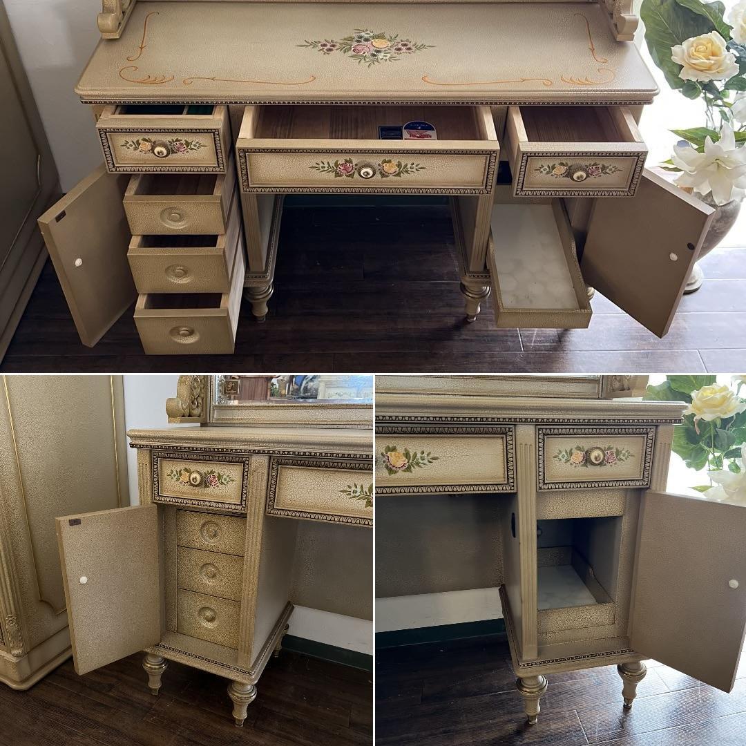 k047r117 フランスミラー ロココ様式の美しいドレッサーセット クラクレ