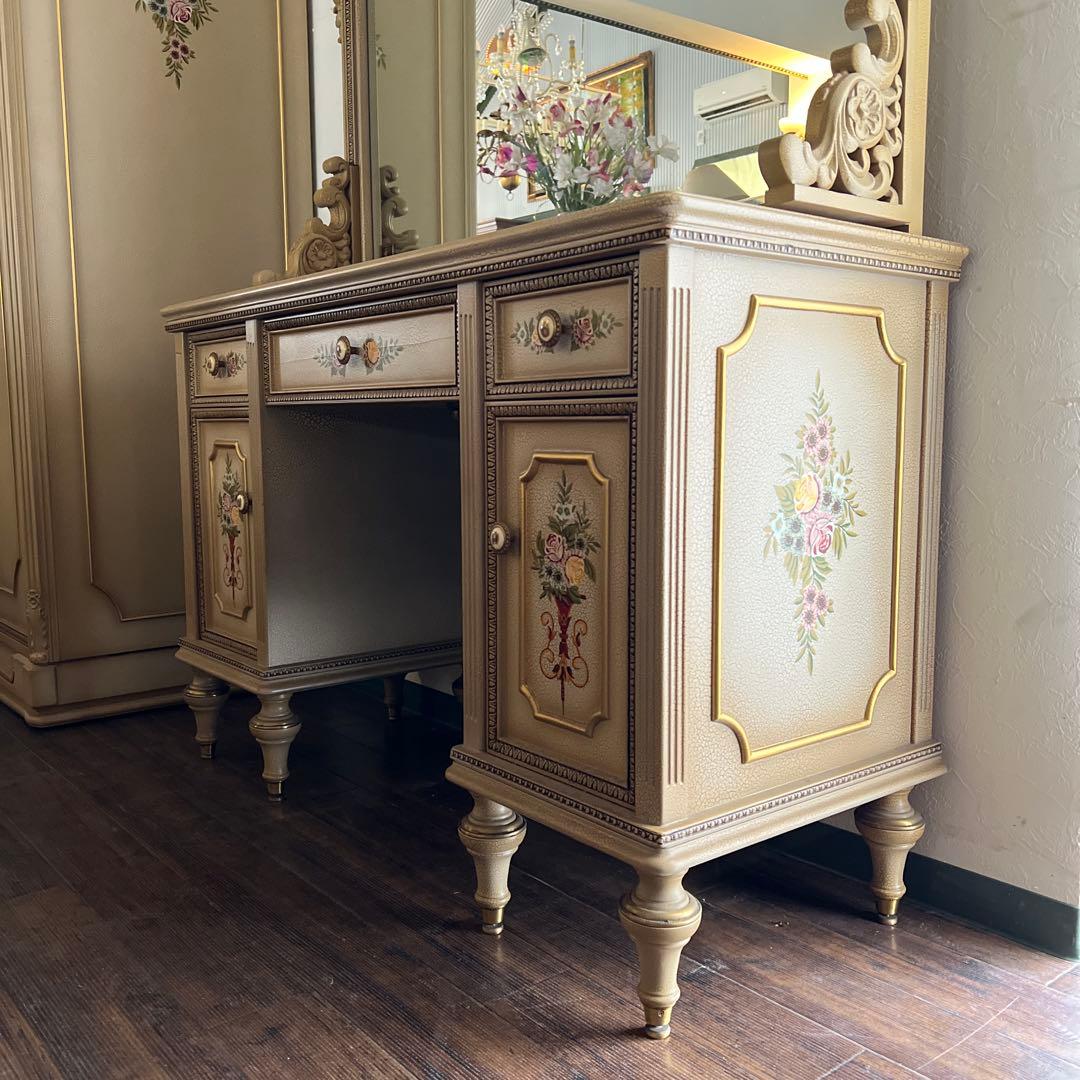 k047r117 フランスミラー ロココ様式の美しいドレッサーセット クラクレ